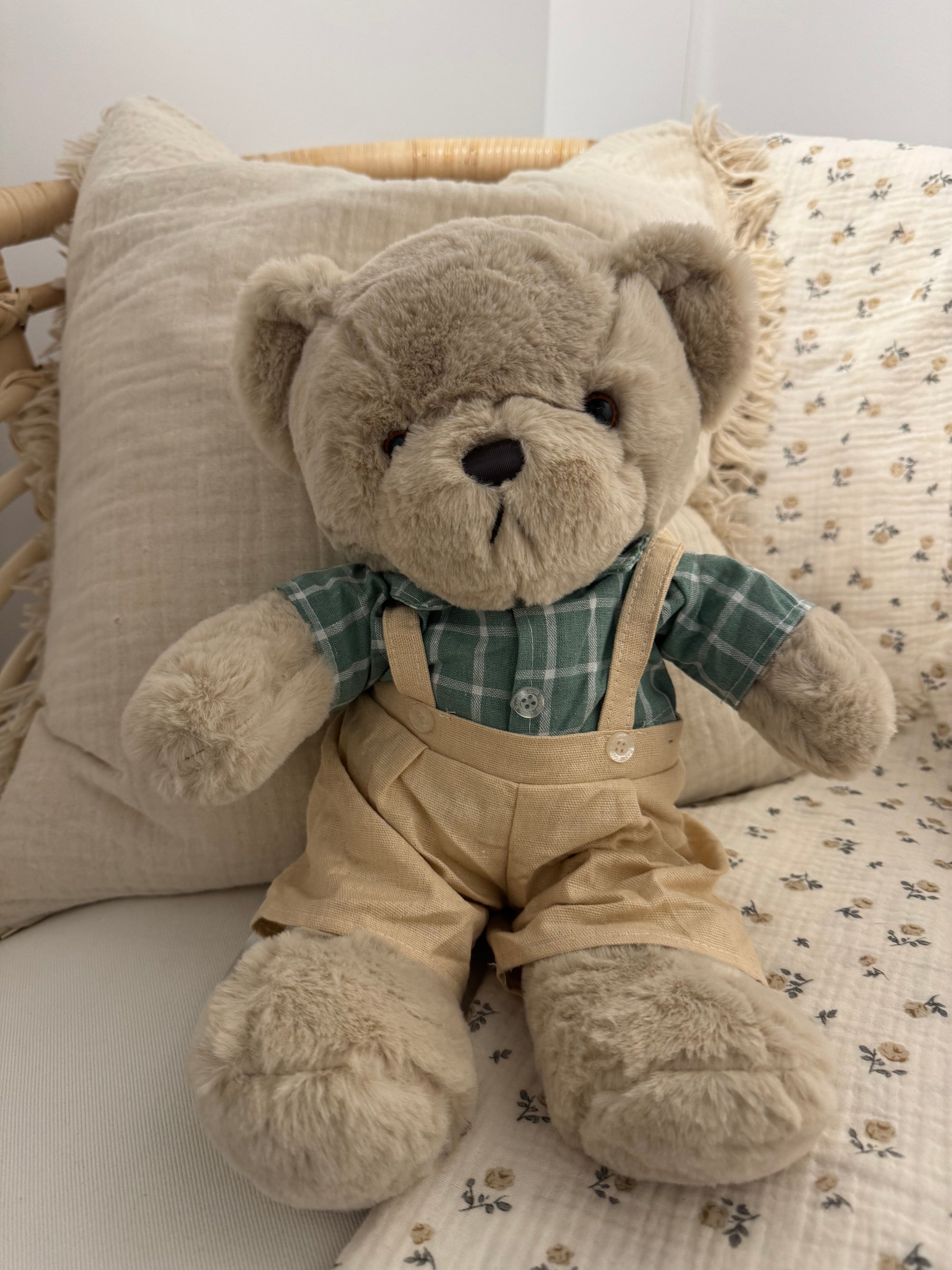 Peluche ours salopette