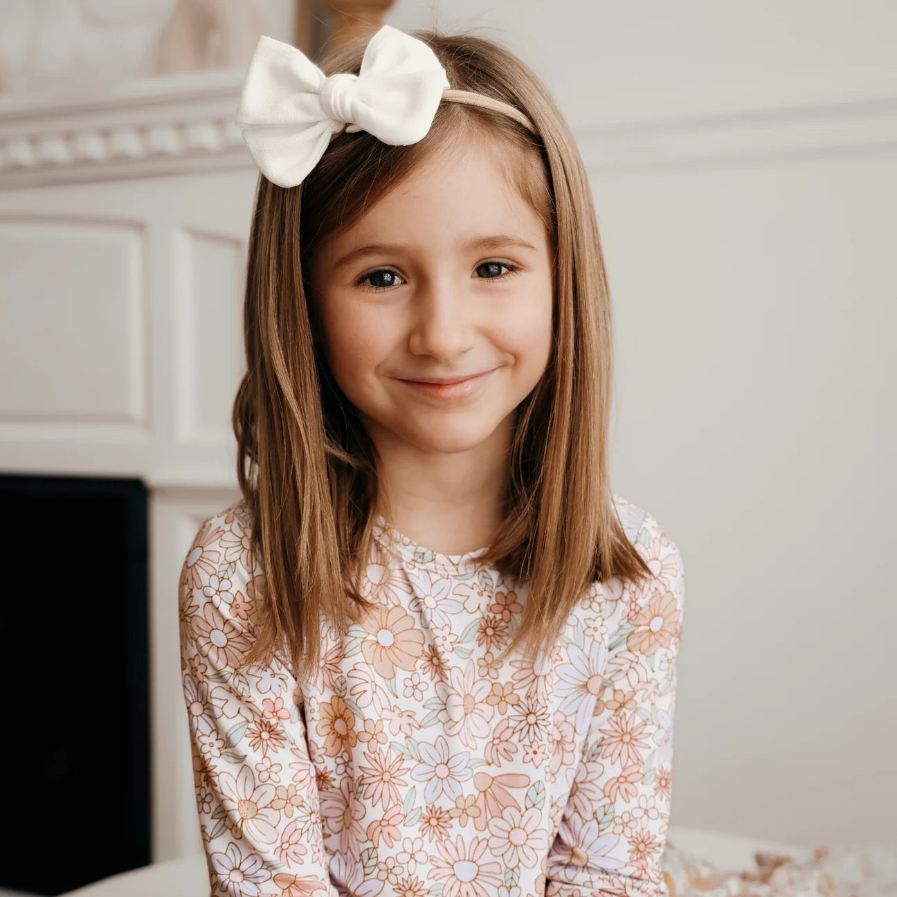 Pyjama 2 pièces - bébé et enfants - Fleurs rétro lilas