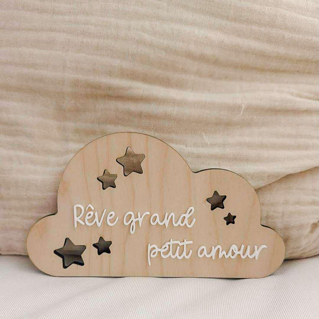 Rêve grand petit amour (affiche de bois)